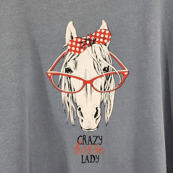 Amadora Sport Women's Cotton Poly Horse Graphic Sweatshirt - XL - Picture 4 of 6